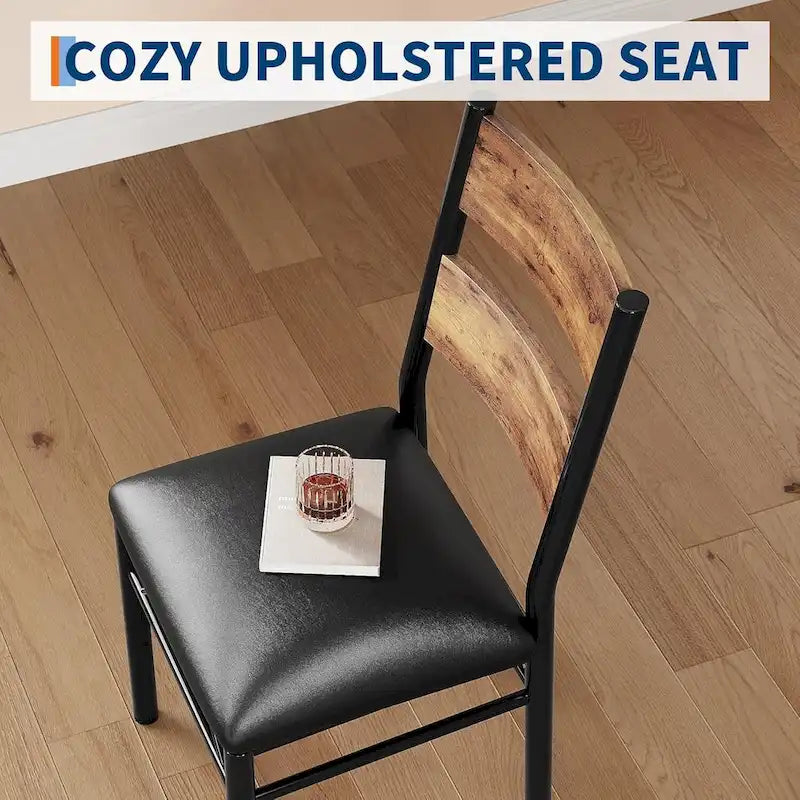 Dining Table Set, Wood Kitchen Table with Upholstered Chairs 5