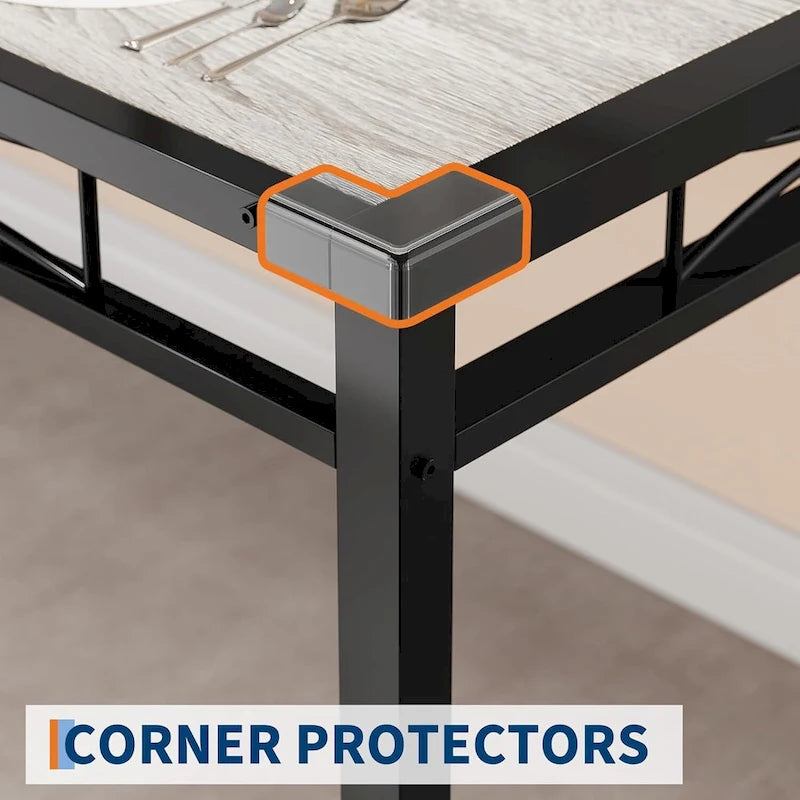 Dining Table Set, Wood Kitchen Table with Upholstered Chairs 11