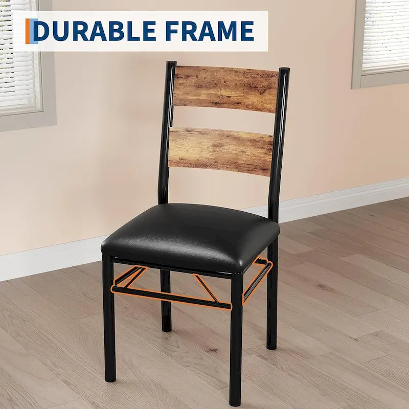 Dining Table Set, Wood Kitchen Table with Upholstered Chairs 15