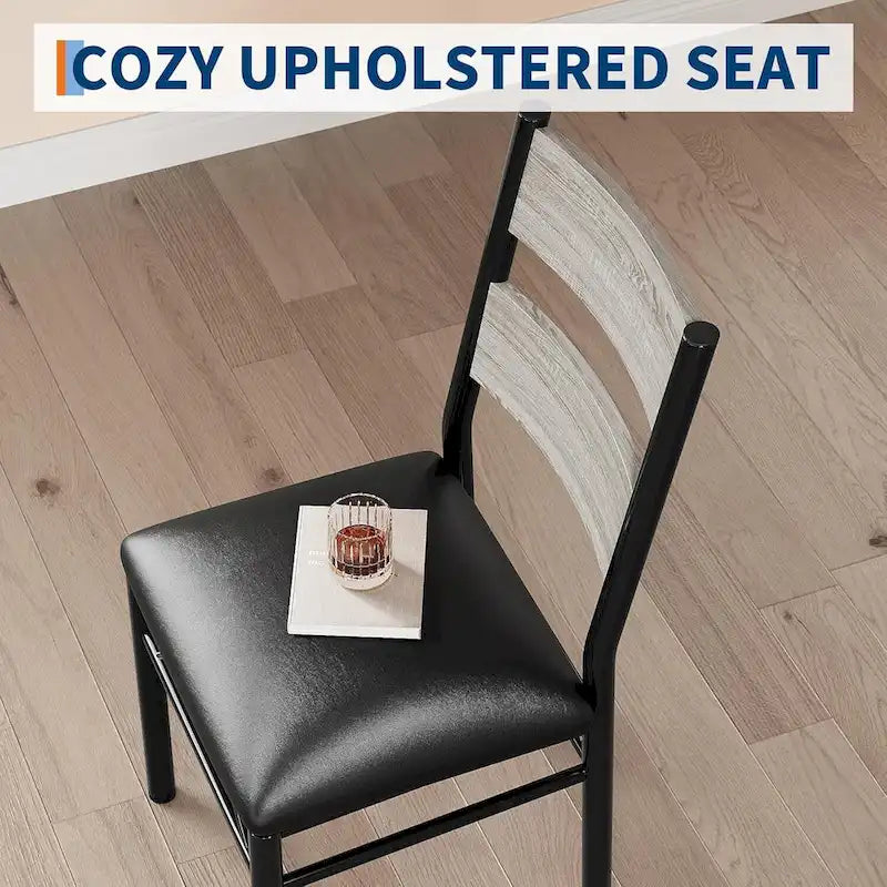 Dining Table Set, Wood Kitchen Table with Upholstered Chairs 21