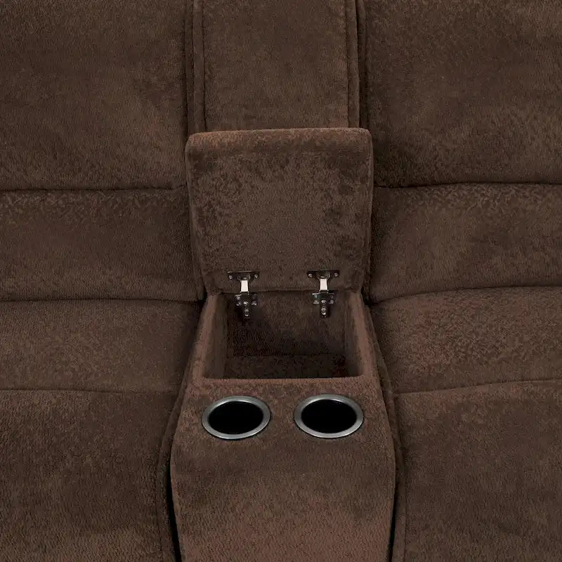Furniture of America Renic Modern Dark Brown Reclining Sectional with Console and USB Ports 3