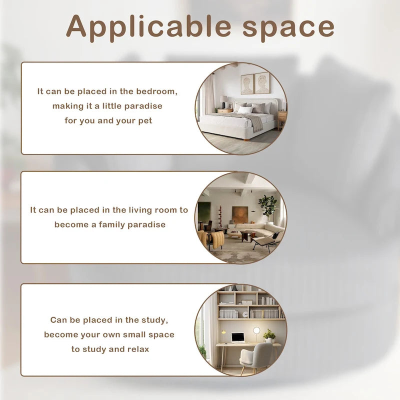 2 Set Oversized 43 W Plush Corduroy Swivel Barrel Chair with Pillows 29