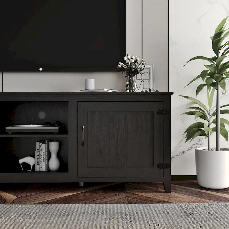 Industrial TV Stand with 2 Storage Cabinet and 4 Shelf Storage for Living Rooms Bedrooms and Playrooms 3