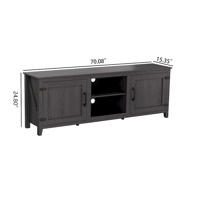 Industrial TV Stand with 2 Storage Cabinet and 4 Shelf Storage for Living Rooms Bedrooms and Playrooms 6