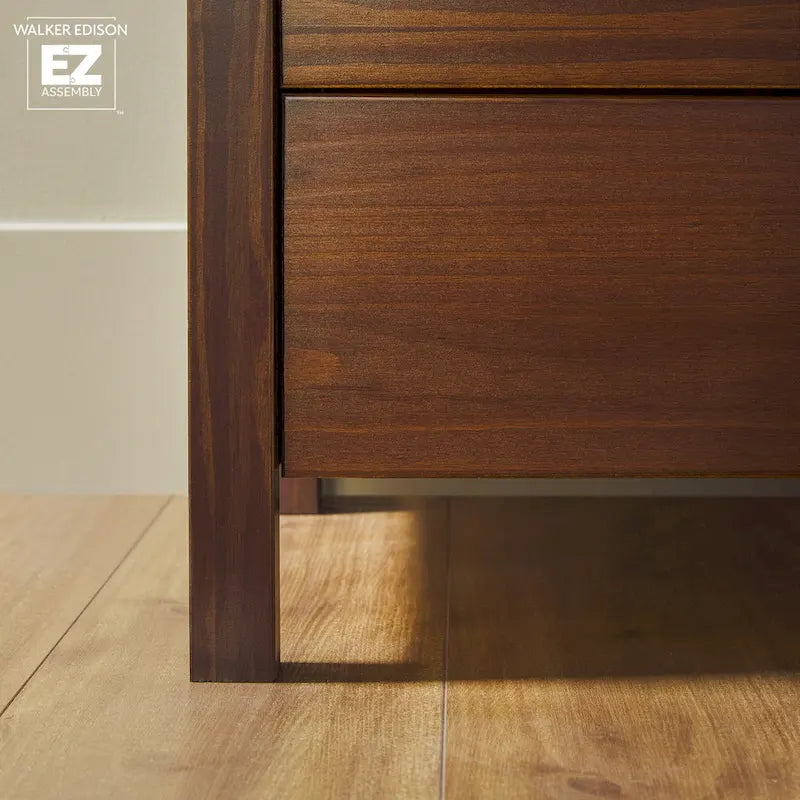 Walker Edison Solid Wood Dresser with Tempered Glass Top 3