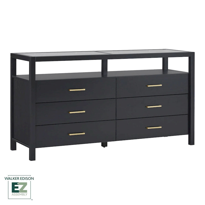 Walker Edison Solid Wood Dresser with Tempered Glass Top 13