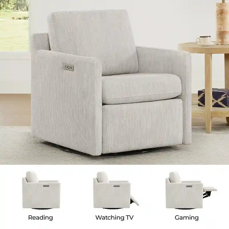Nora Electric Power Swivel Chair with Footrest Recline 17