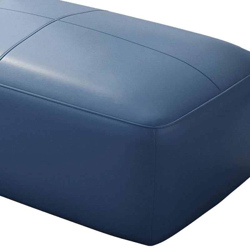 Upholstered Genuine Leather Ottoman for Living Room and Bedroom 12