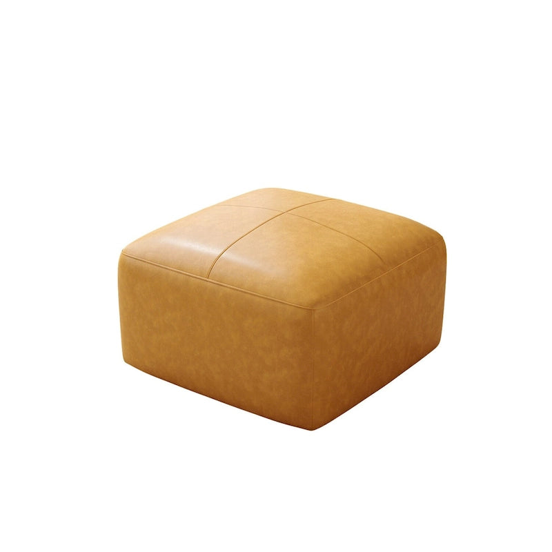 Upholstered Genuine Leather Ottoman for Living Room and Bedroom 26