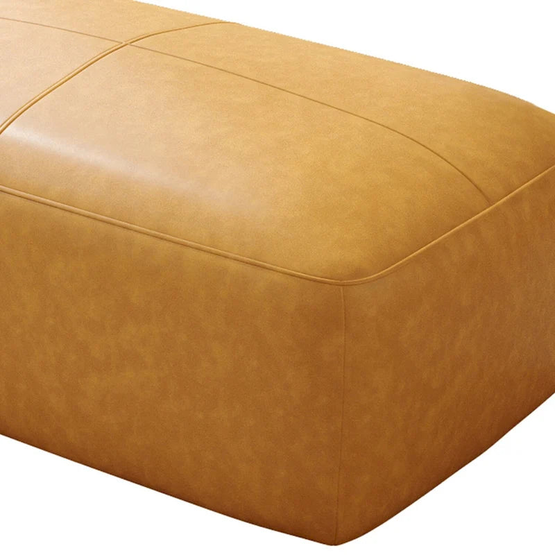 Upholstered Genuine Leather Ottoman for Living Room and Bedroom 28