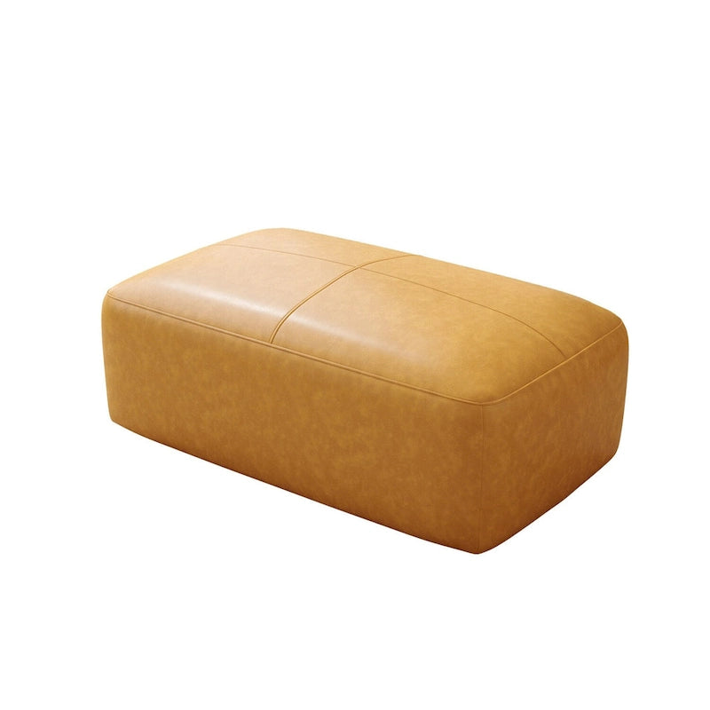Upholstered Genuine Leather Ottoman for Living Room and Bedroom 29