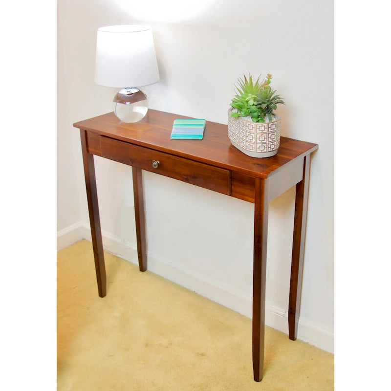 Tavolo Consolle Porch & Den Holly Hill con 1 Cassetto in Legno Massello di Acacia 5