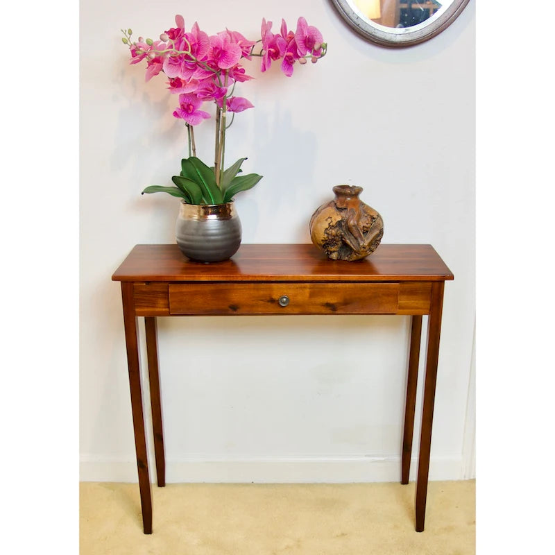 Tavolo Consolle Porch & Den Holly Hill con 1 Cassetto in Legno Massello di Acacia 10