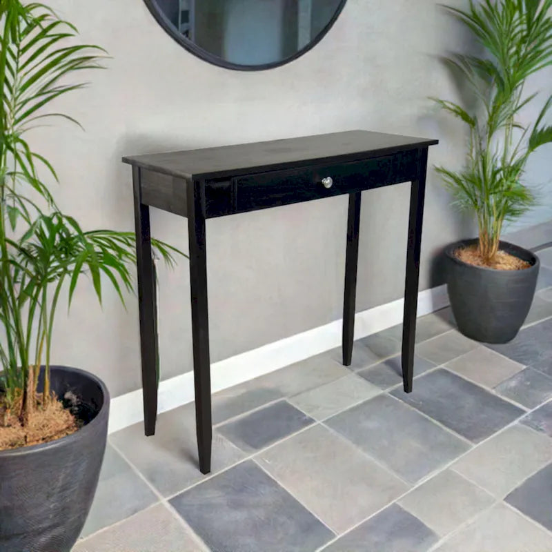 Tavolo Consolle Porch & Den Holly Hill con 1 Cassetto in Legno Massello di Acacia 19