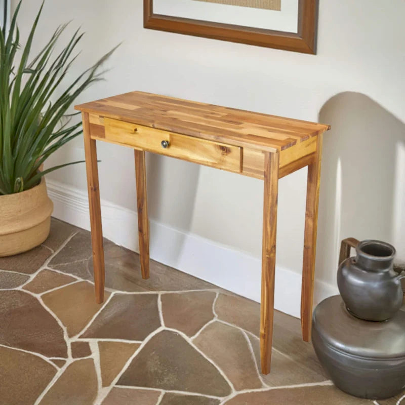 Tavolo Consolle Porch & Den Holly Hill con 1 Cassetto in Legno Massello di Acacia 21