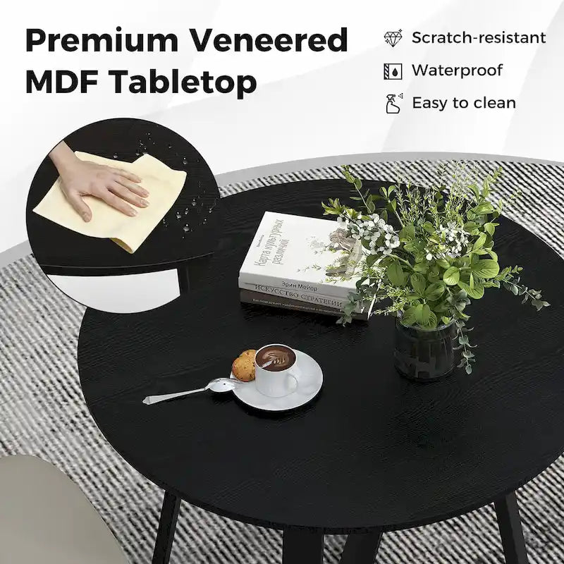 Gymax 36 Round Wooden Dining Table for 4 w/ Pedestal Base Solid 8