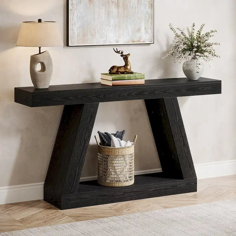 55 Inches Farmhouse Wood Console Sofa Table with Storage - 11.81 D x 55.12 W x 31.5 H 29