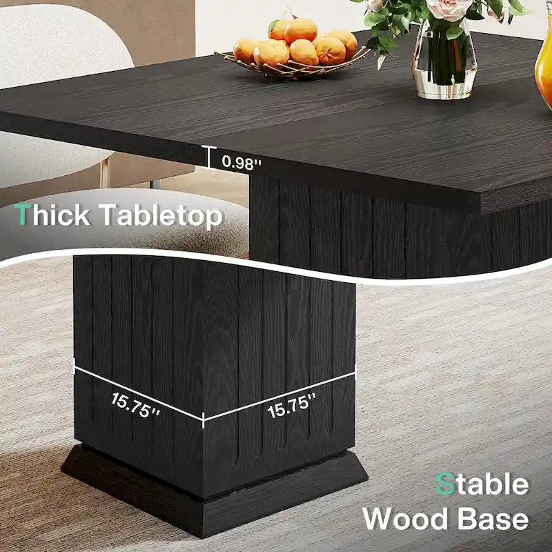 Modern Small Wood Square Dining Table for 4 People 6