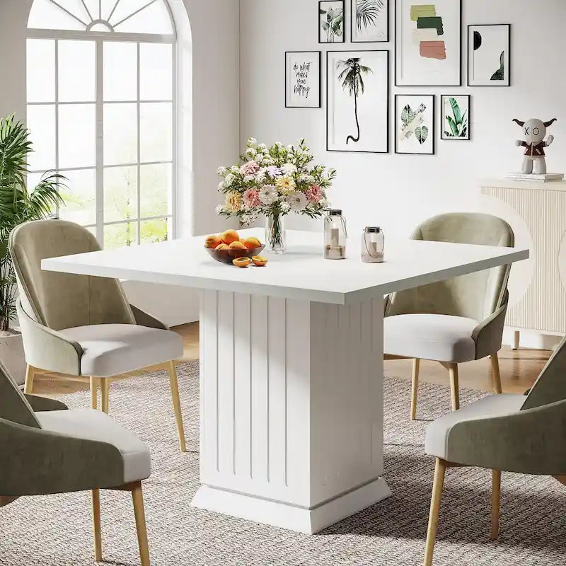 Modern Small Wood Square Dining Table for 4 People 8