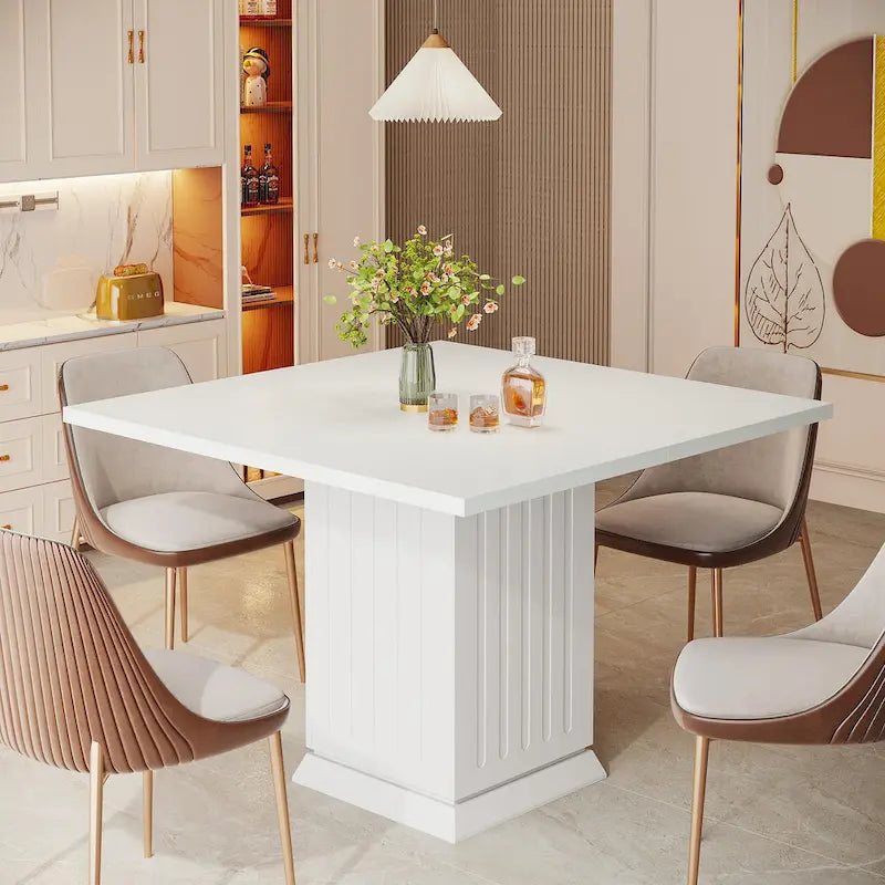 Modern Small Wood Square Dining Table for 4 People 9
