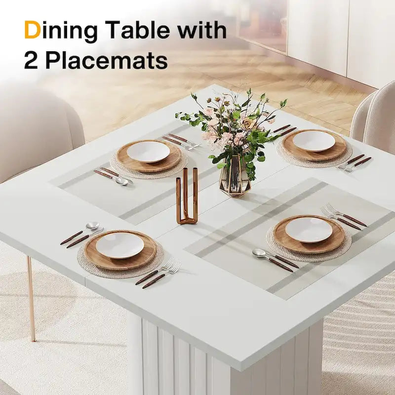 Modern Small Wood Square Dining Table for 4 People 10