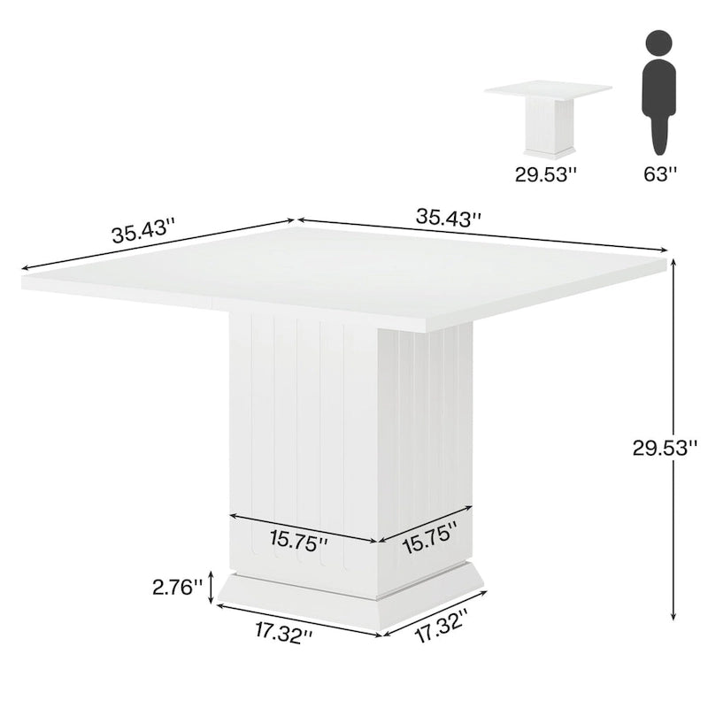 Modern Small Wood Square Dining Table for 4 People 11