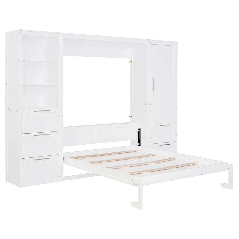 Modern Queen Murphy Bed with Closet and Drawers