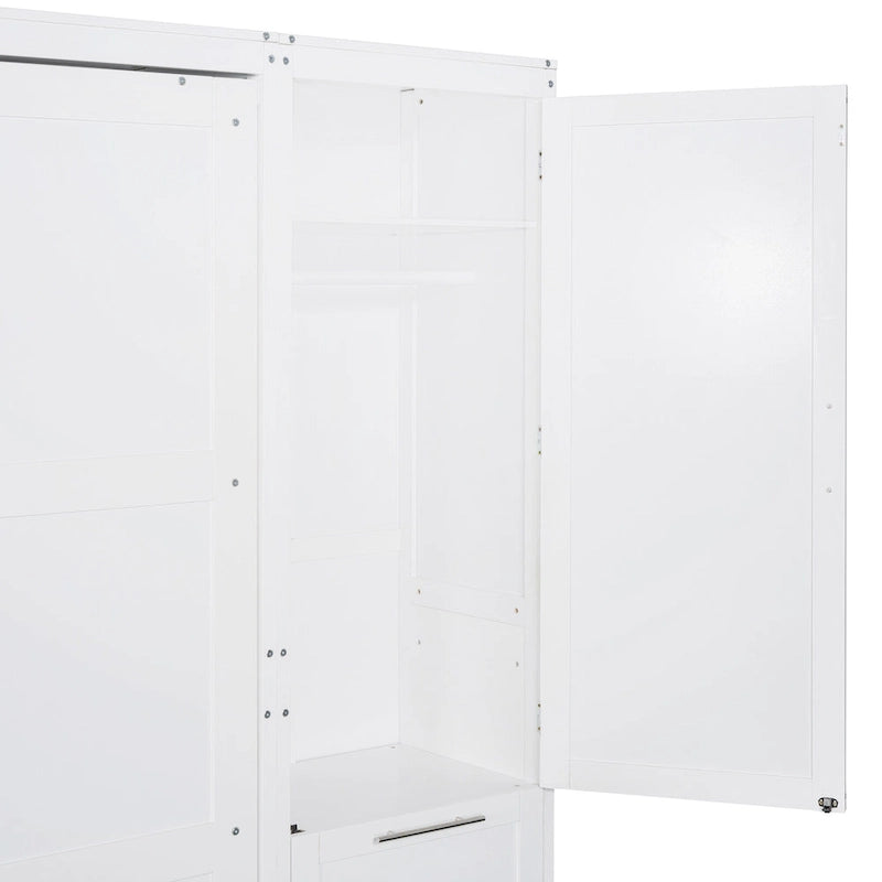 Modern Queen Murphy Bed with Closet and Drawers 3