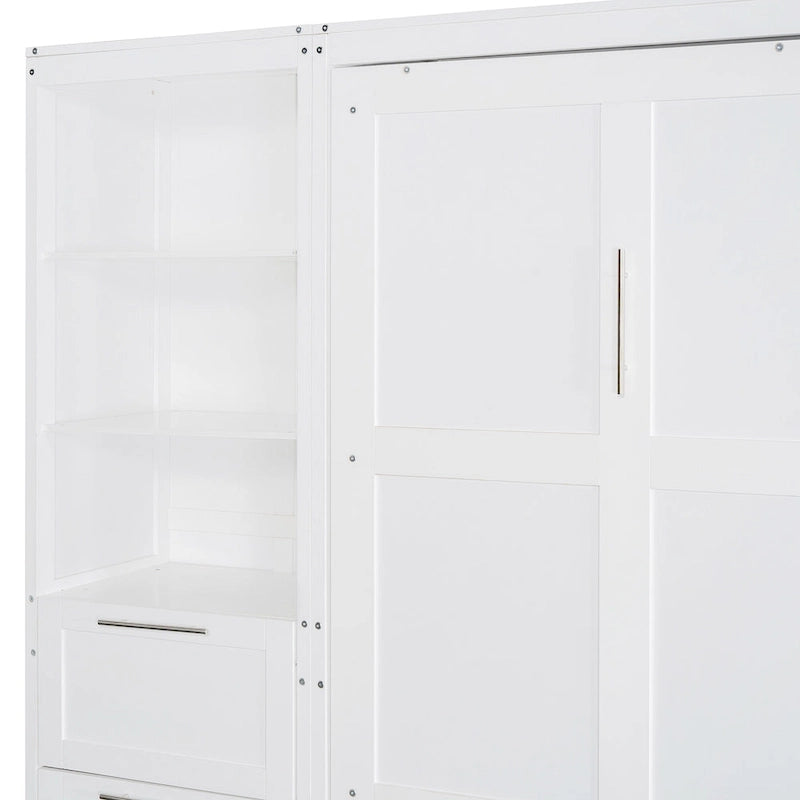 Modern Queen Murphy Bed with Closet and Drawers 5