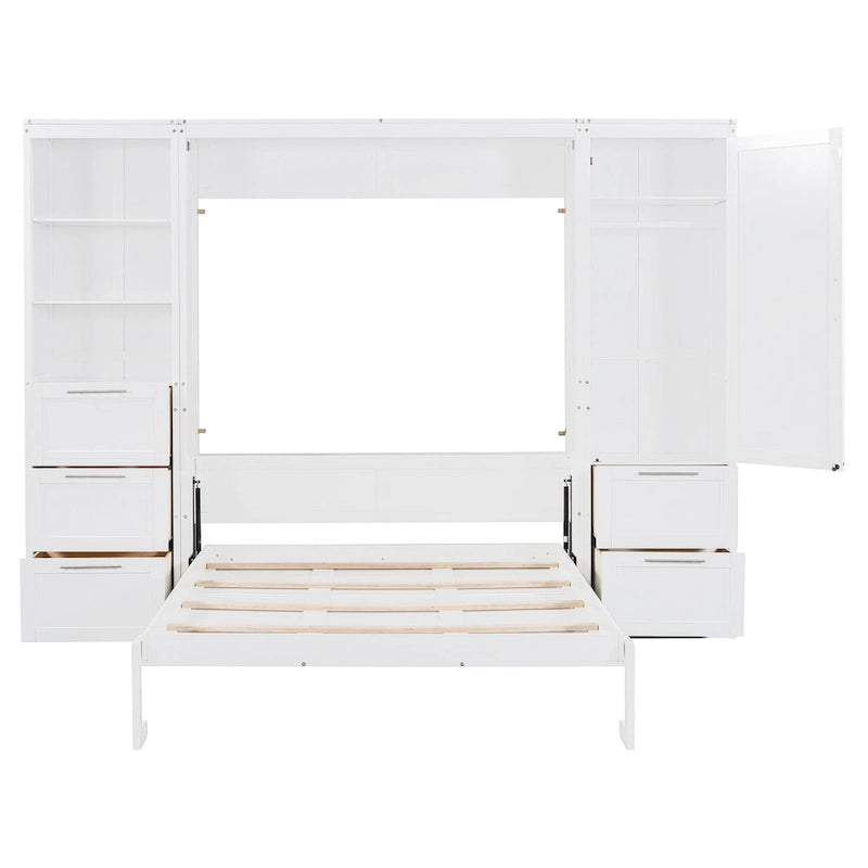 Modern Queen Murphy Bed with Closet and Drawers 8