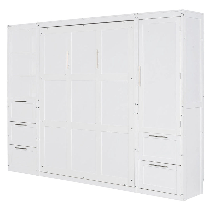 Modern Queen Murphy Bed with Closet and Drawers 9