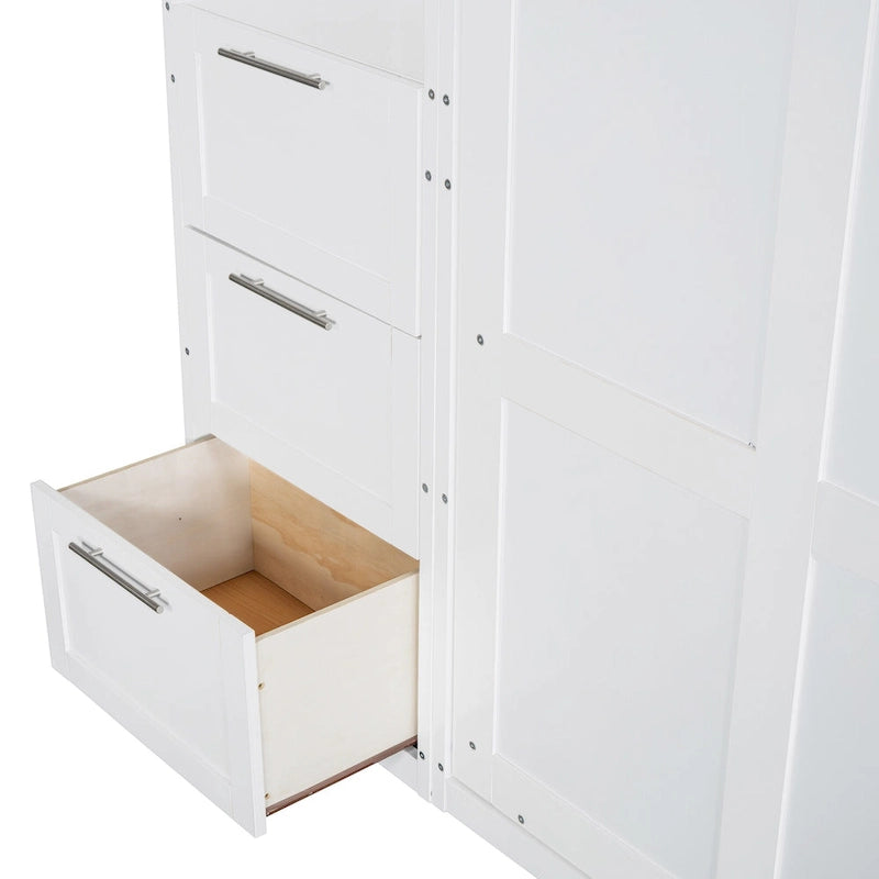 Modern Queen Murphy Bed with Closet and Drawers 11