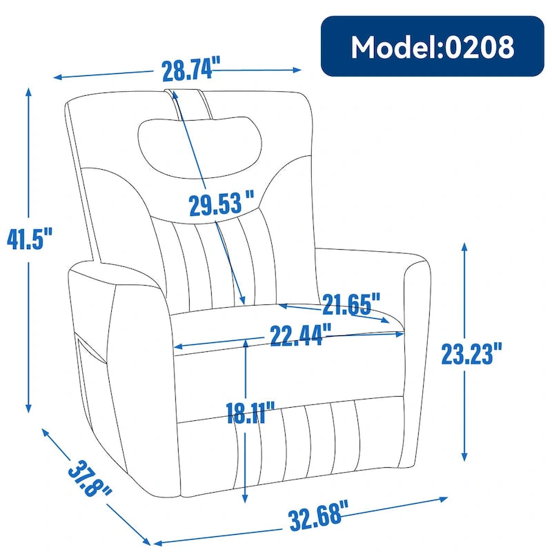 Beige Power Recliner Chair with 270 Swivel, Rocking Motion, Lumbar & Neck Support Pillow, USB & Type-C Ports 8