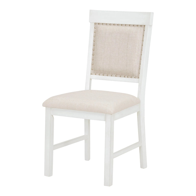 Set da Pranzo Antico Bianco Retrò di 5 Pezzi in Legno con Tavolo Allungabile e 4 Sedie 16