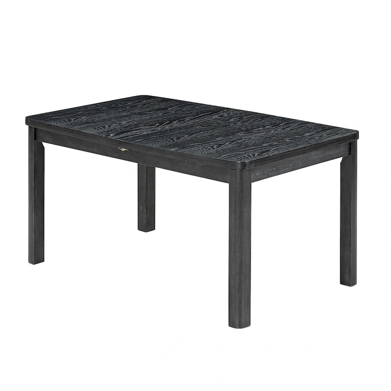 Set da pranzo in legno 7 pezzi nero + grigio con tavolo allungabile e 6 sedie 11
