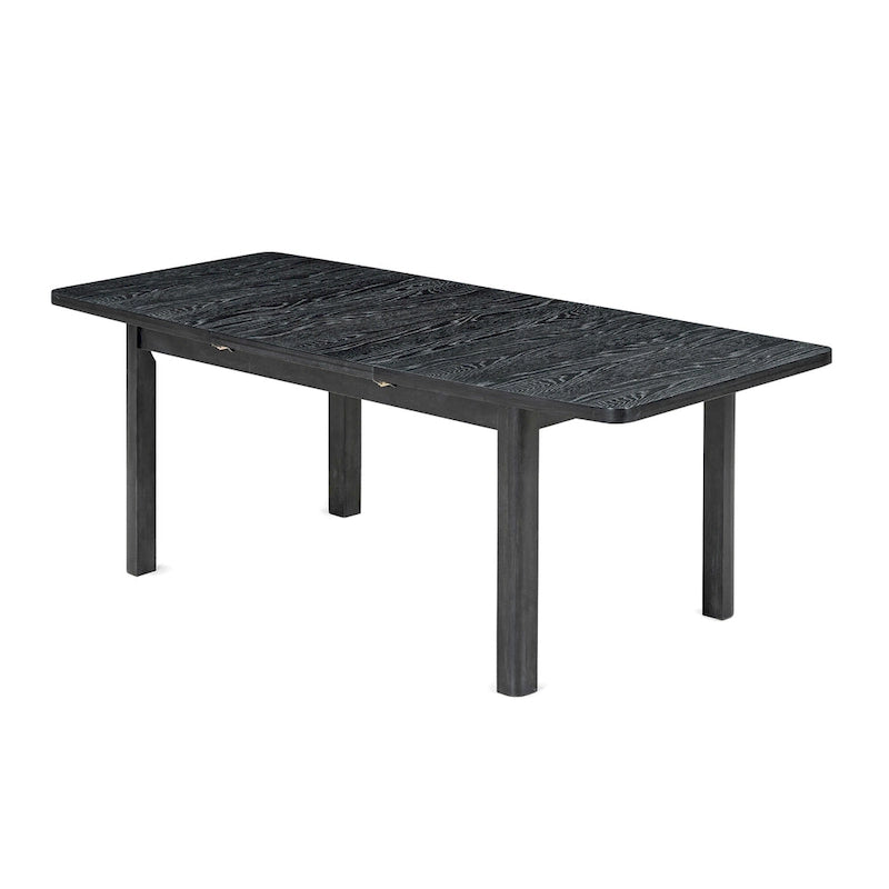 Set da pranzo in legno 7 pezzi nero + grigio con tavolo allungabile e 6 sedie 13