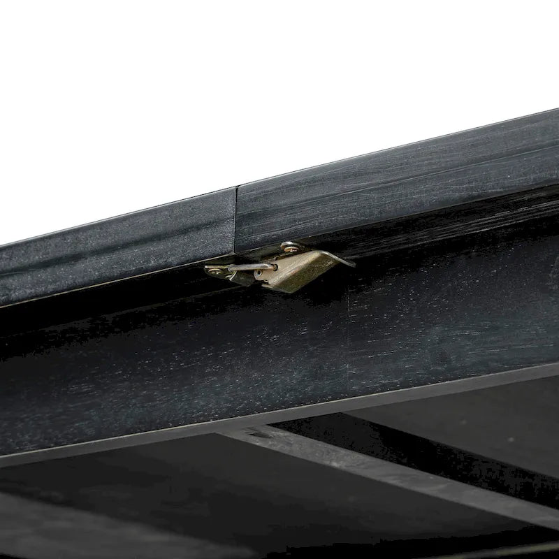 Set da pranzo in legno 7 pezzi nero + grigio con tavolo allungabile e 6 sedie 14