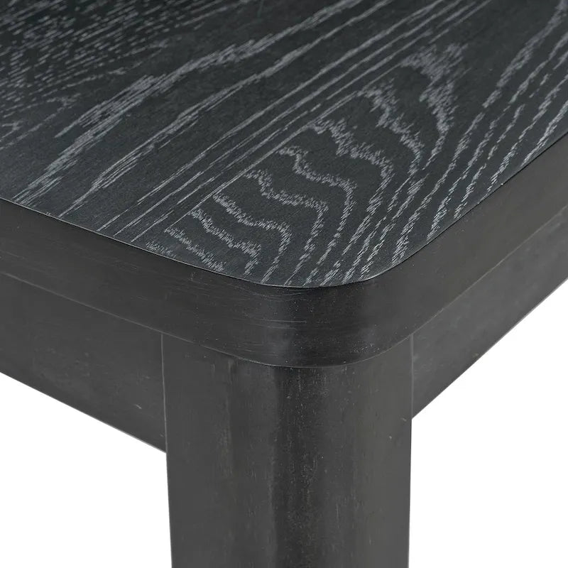 Set da pranzo in legno 7 pezzi nero + grigio con tavolo allungabile e 6 sedie 16