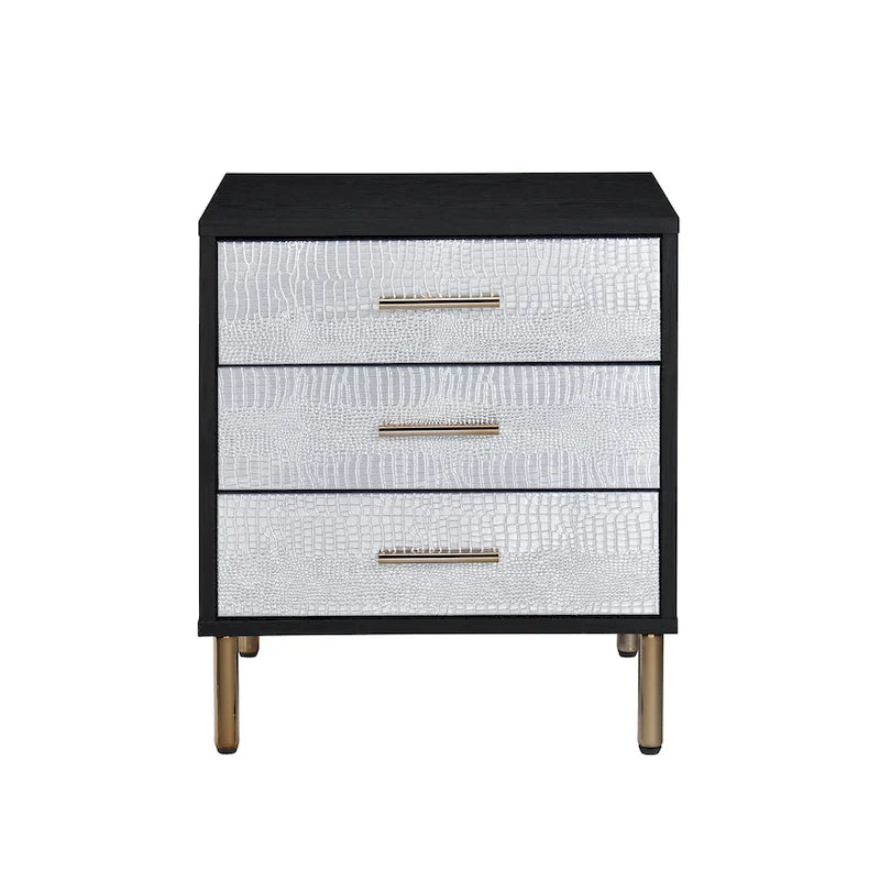 3-Drawer Solid Wood Bachelors Chest, Storage Cabinet with Solid Wood Handle for Bedroom, Living Room 3
