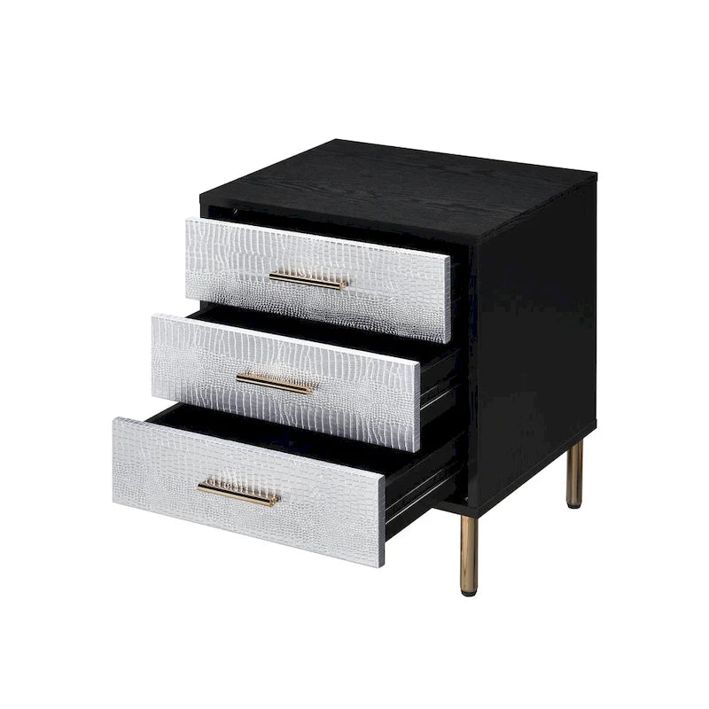 3-Drawer Solid Wood Bachelors Chest, Storage Cabinet with Solid Wood Handle for Bedroom, Living Room 4
