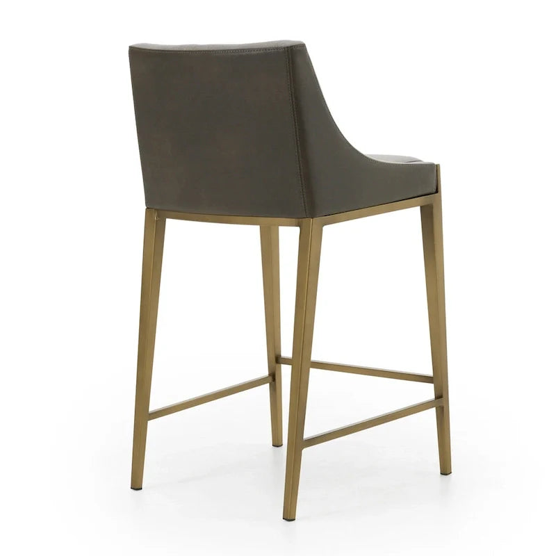 Modrest Fairview Contemporary Grey & Brass Counter Stool 5