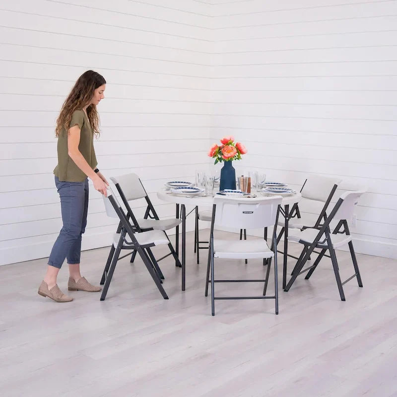Lifetime 48 inch Round Nesting Table, Indoor/Outdoor Light Commercial Grade, White 11