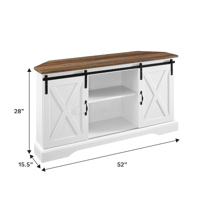 Middlebrook 52-inch Sliding Barn Door Corner TV Stand 34