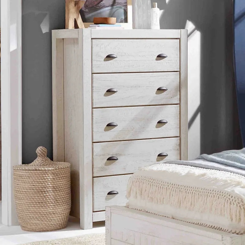 Grain Wood Furniture Montauk 5-drawer Solid Wood Chest 12