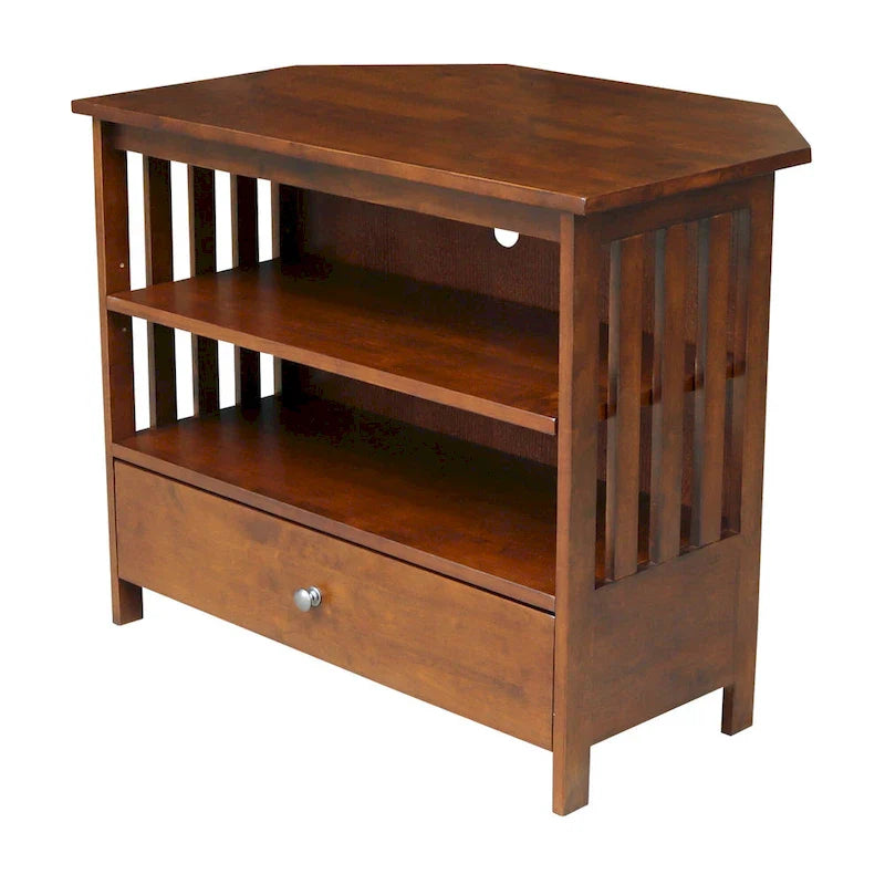 Solid Hardwood Mission Corner TV Stand 11