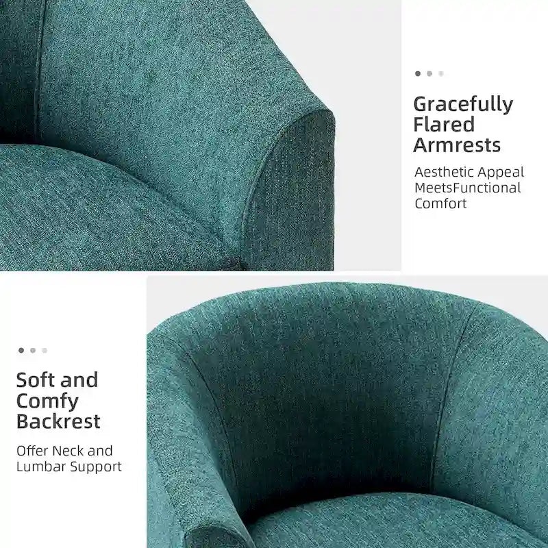 Cuenca Modern Upholstered Barrel Chair with Swivel Base 27