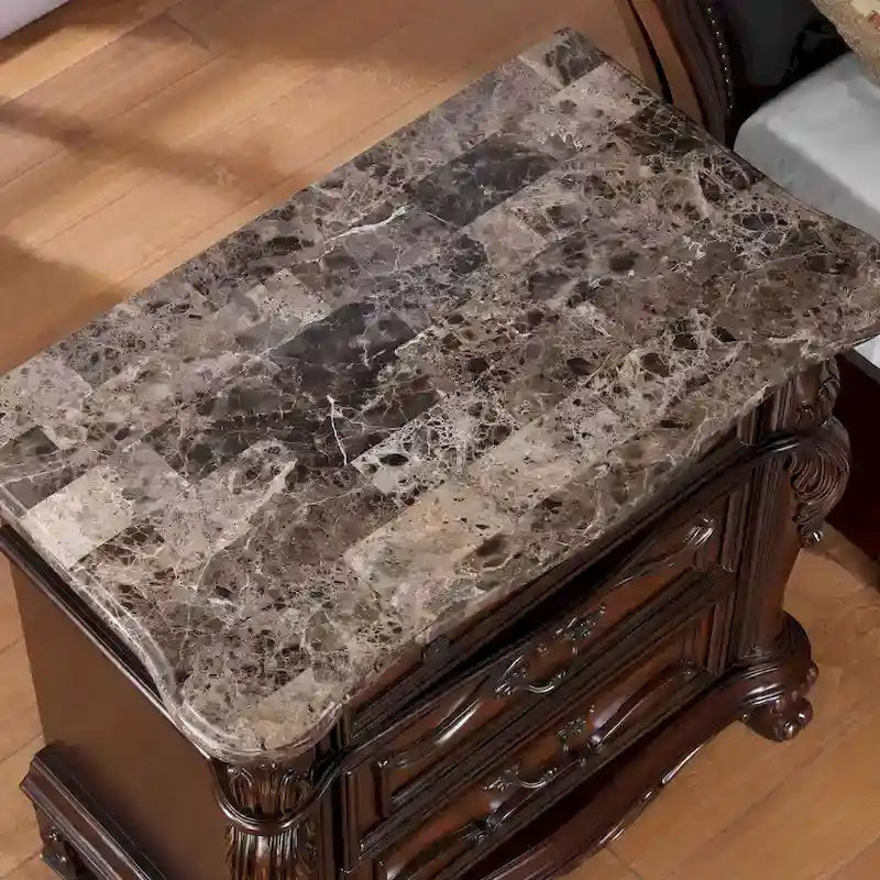 Furniture of America Eugene Set Camera da Letto Tradizionale 3 Pezzi in Legno di Ciliegio Scuro con Pannelli 8