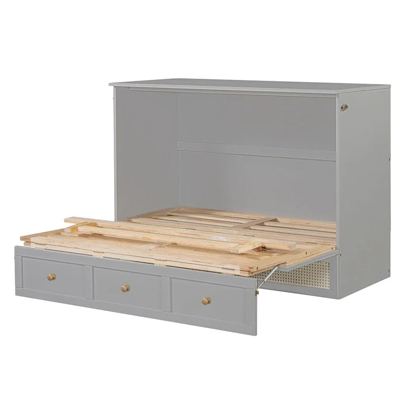 Nestfair Full Size Murphy Bed with Large Drawers 16