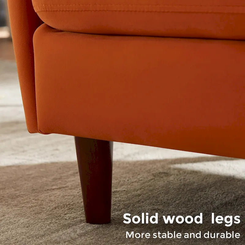 28.34W Set Of 2 Accent Armchair, Velvet Barrel Chair with Solid Wood Legs 18