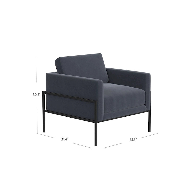 HomePop Modern Upholstered Club Chair w/Metal Frame 18